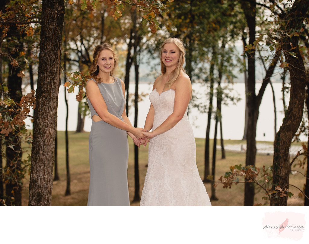 Sister Portrait at the Park on the River Wedding