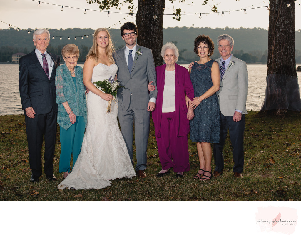 Four Generation Family Wedding Portrait