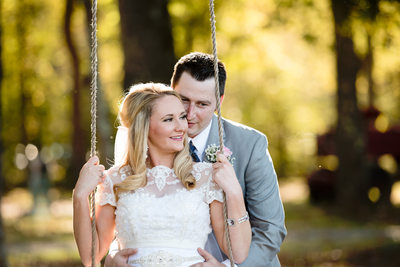 Carter Farm Wedding Bride and Groom on the Swing