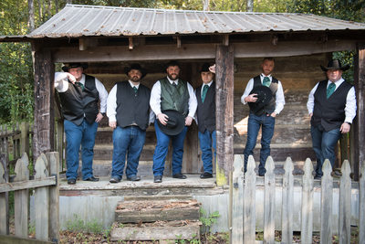 Cowboy Groomsmen at the Wedding Chapel Hot Springs, AR