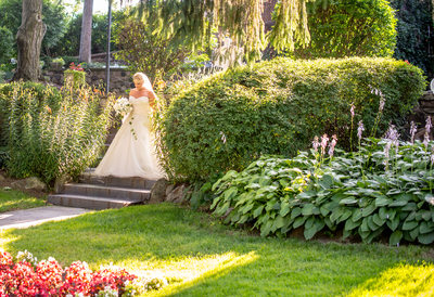 Bride in a Garden Beautiful English Inn Wedding