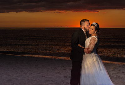 Sunset Beach Wedding Couple Photography