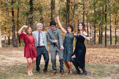 Fun Family Portrait of Favorite Wedding Dance Move