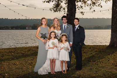 Small Bridal Party Park on the River Wedding