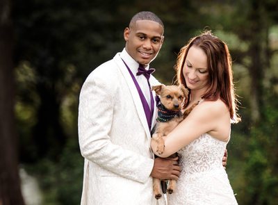 Bride and Groom with Fur Baby