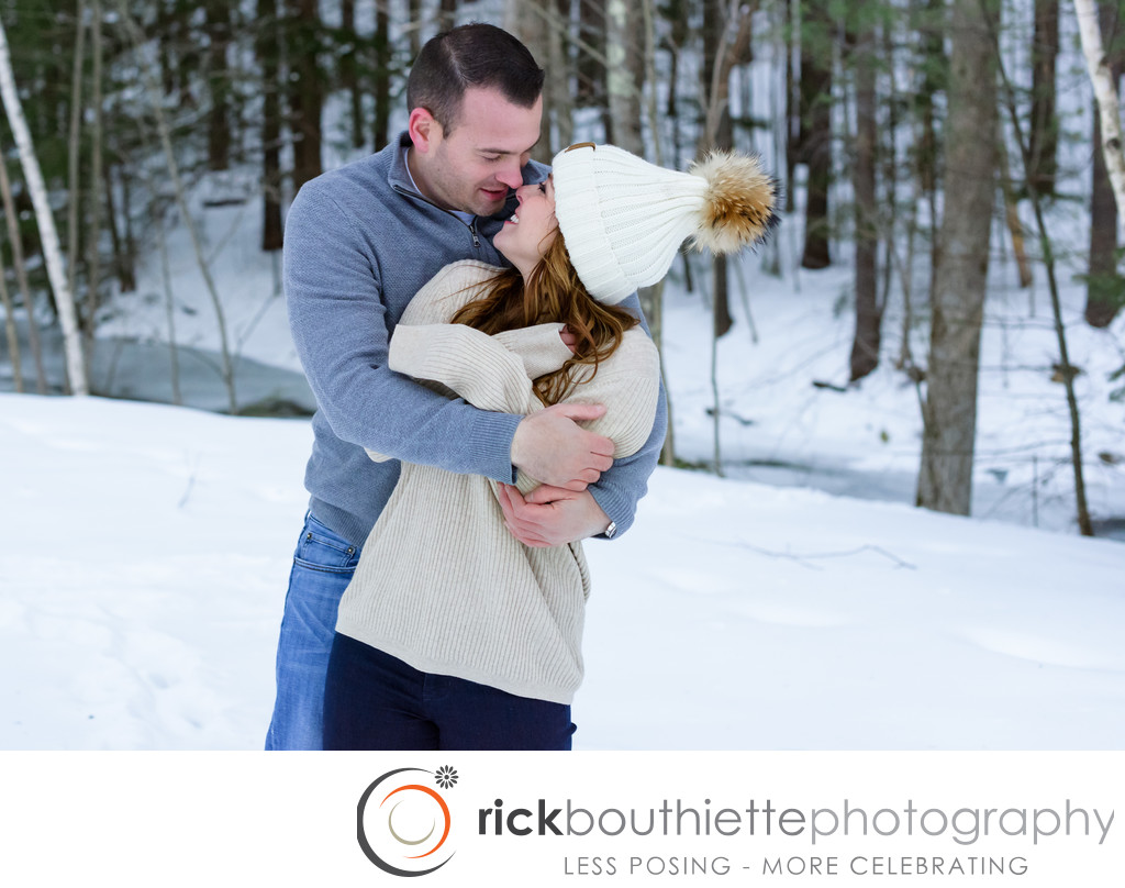 Winter Engagement Photography - Tannery Hill Bridge