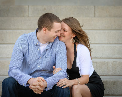 CONCORD NH ENGAGEMENT PHOTOGRAPHY STATE HOUSE STEPS