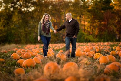 Fall Engagement Session In Pumpkin Patch
