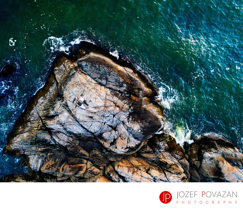 Drone Pre Wedding Engagement Pictures Lighthouse Park