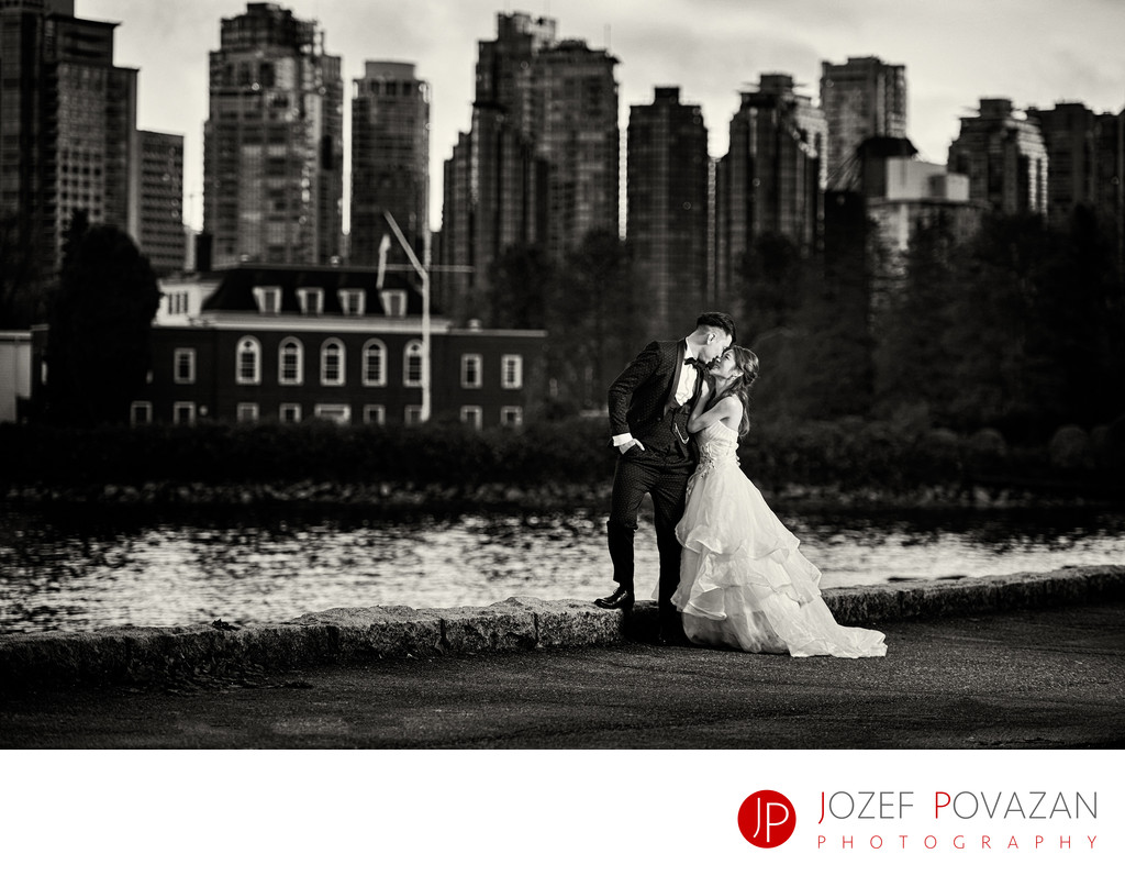 Best Vancouver Wedding Photographer of 2017 Bride in BW