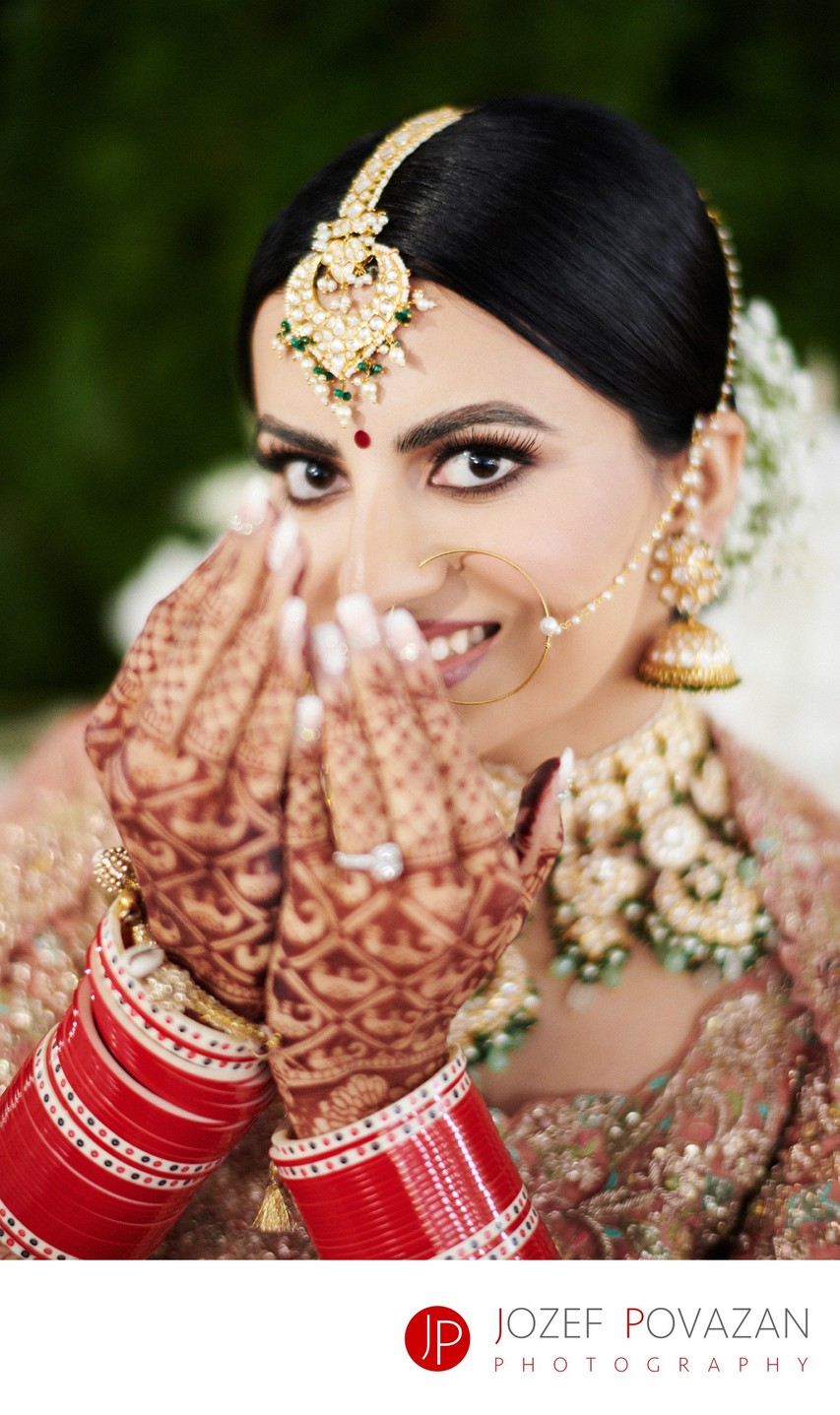 Punjabi Indian wedding bride getting ready in Surrey BC