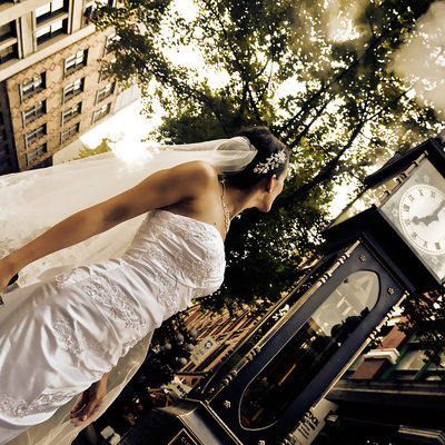 Gas town Steam clock wedding pictures