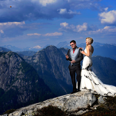 Helicopter Mountain wedding best Vancouver photographer