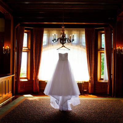Hatley Castle wedding dress picture Povazan Photography