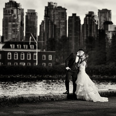 Best Vancouver Wedding Photographer of 2017 Bride in BW