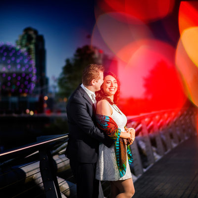 Science World False Creek Engagement session at night