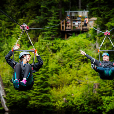 Vancouver team building event Grouse Mountain zip line