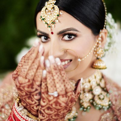 Punjabi Indian wedding bride getting ready in Surrey BC
