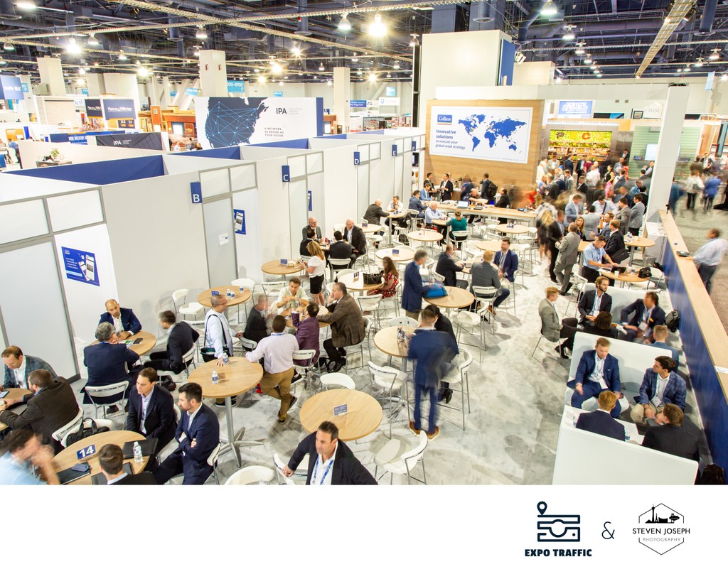 usy Las Vegas Trade Show Floor with Networking Lounge