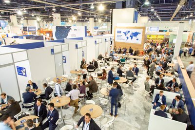 usy Las Vegas Trade Show Floor with Networking Lounge