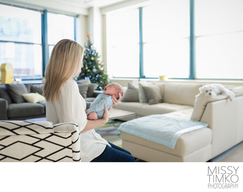 Newborn Portrait Session in Urban Apartment 