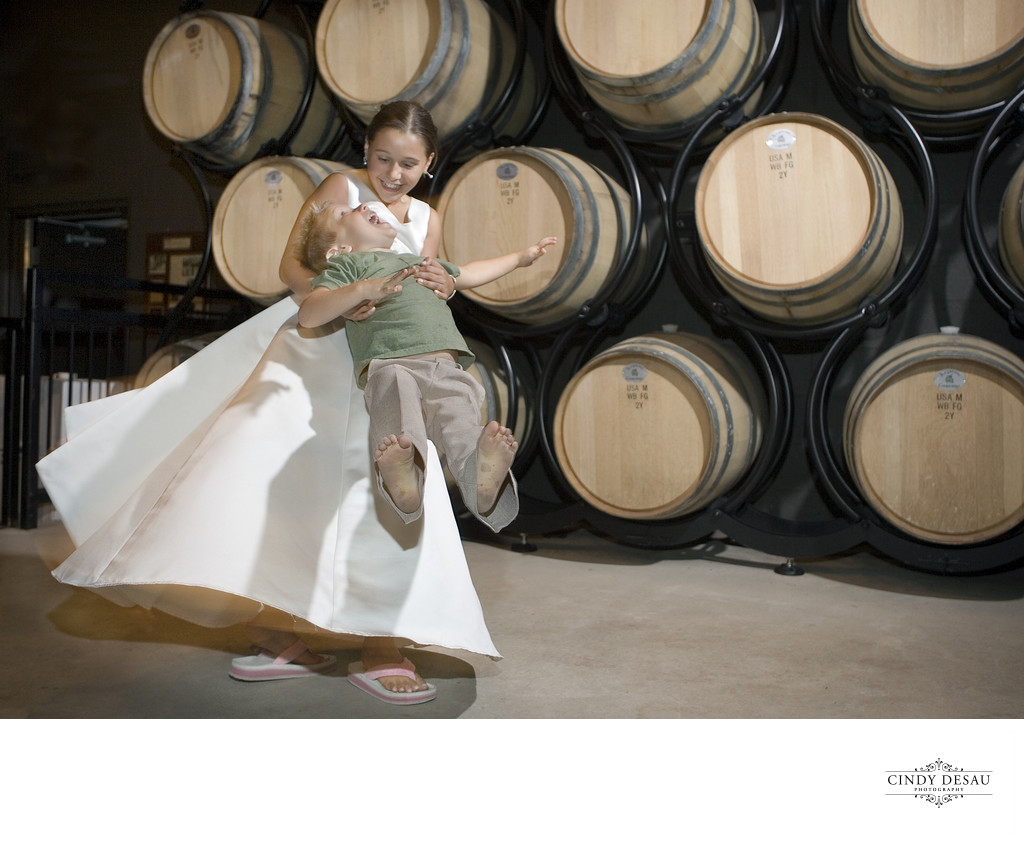 Crossing Vineyards Barrel Room Wedding Photograph
