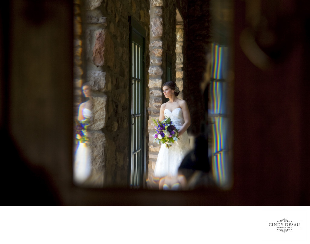 Portrait of Bride Reflected in Photograph