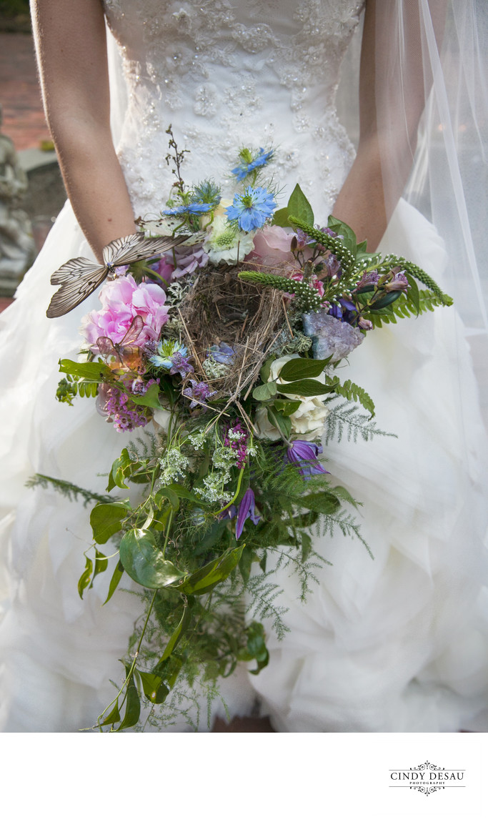 Holly Hedge Estate-bride-wild bouquet with birds nest