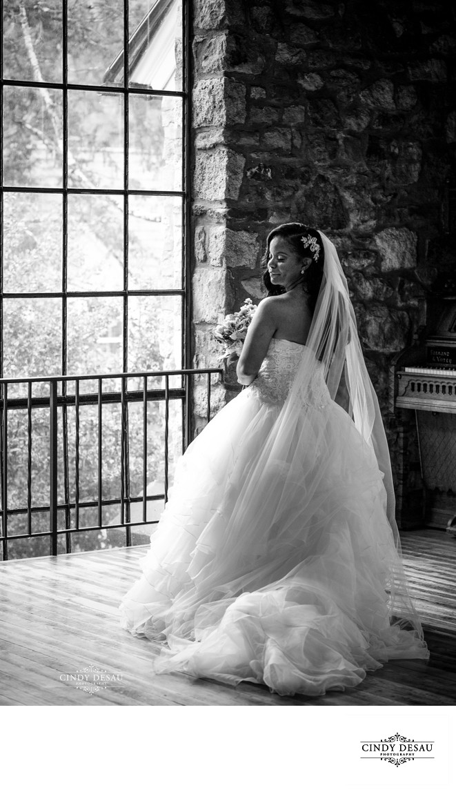 Bridal Portrait In Classic Black And White Bucks County Wedding Photographer Cindy Desau 9303