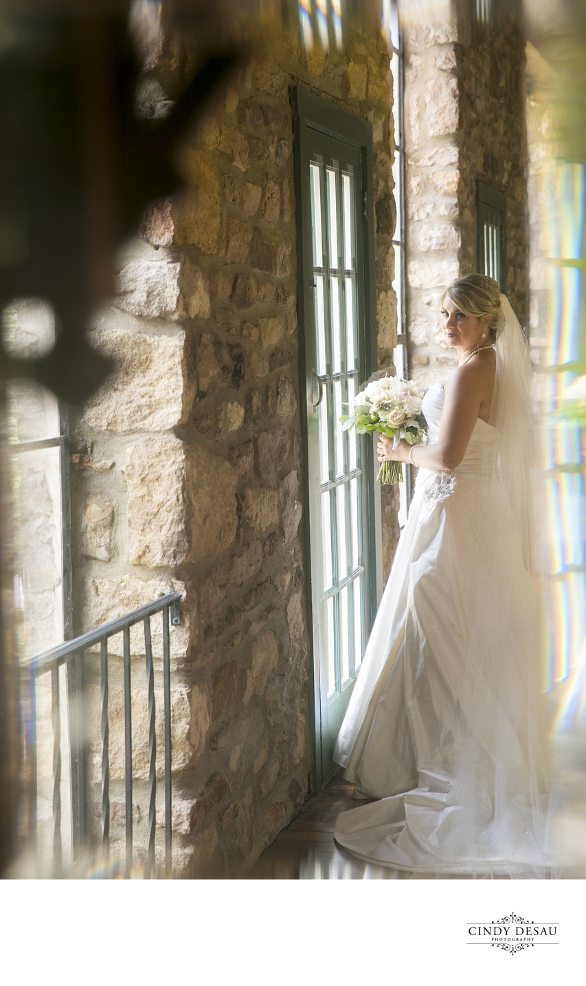 Reflection of Bride in New Hope Barn