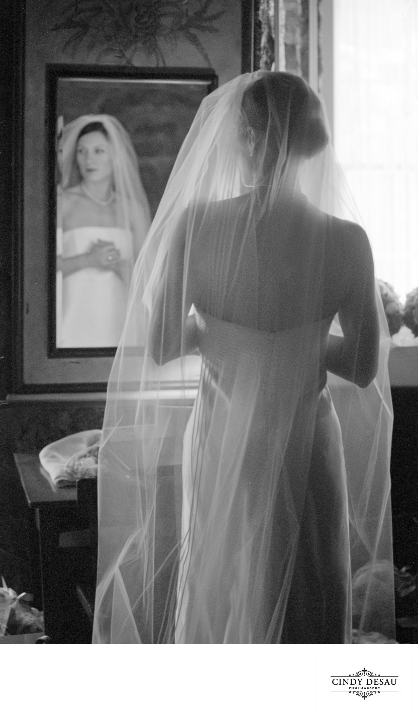 Ethereal Bridal Portrait in Black and White