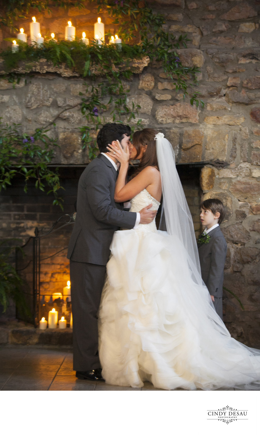 Ring Bearer Watches First Wedded Kiss Photograph