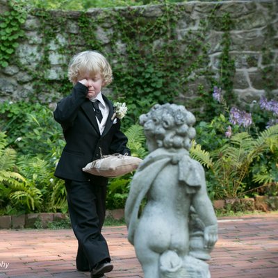 Shy Ring Bearer at Holly Hedge Estate Wedding Photograph