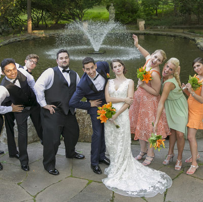 Bridal Party Strikes a Pose Wedding Photographer