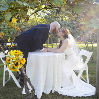 Washington's Crossing Wedding Kiss in the Vineyard Photo
