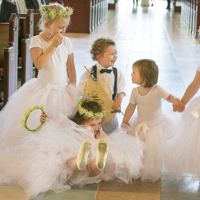 Flower Girls Fall During Church Processional in Flemington