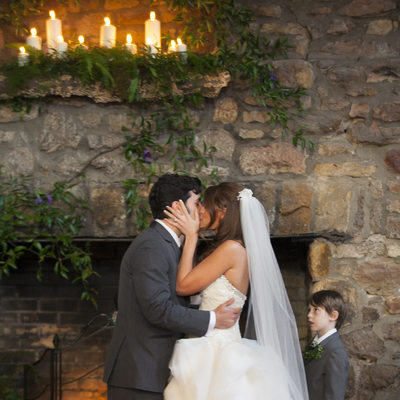 Ring Bearer Watches First Wedded Kiss Photograph