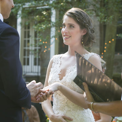 Courtyard Ceremony at Holly Hedge Estate