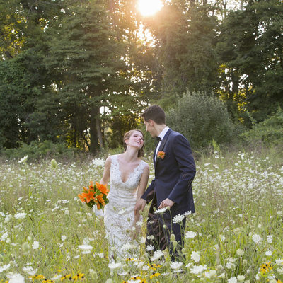 Sunset in New Hope Field Wedding Photograph