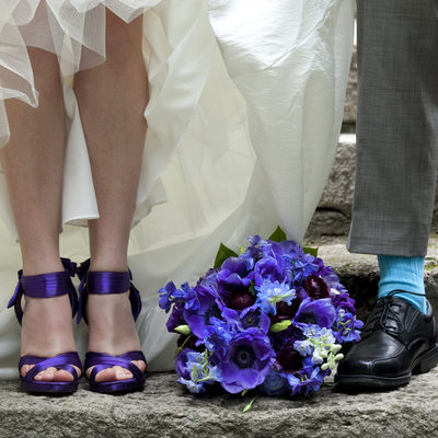 Funky Shoes of Bride and Groom Wedding Photo