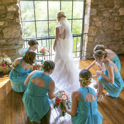 Beautiful Candid Moment of Bride with Her Bridesmaids