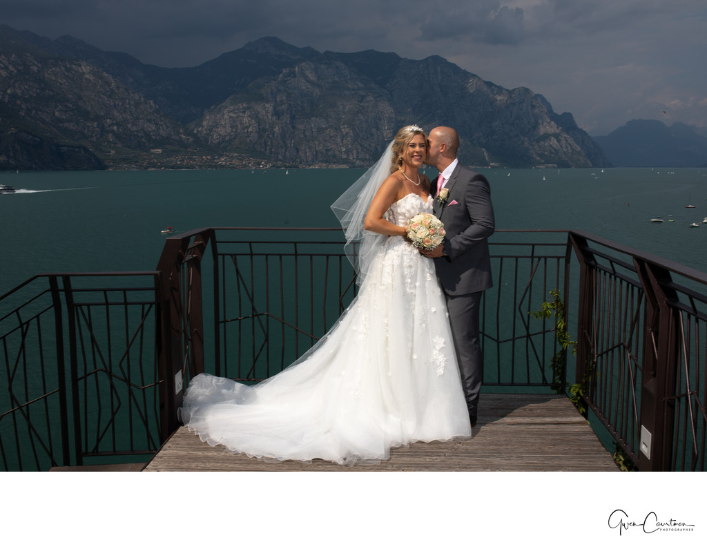 Stunning bride, Malcesine Castle, Lake Garda, Italy