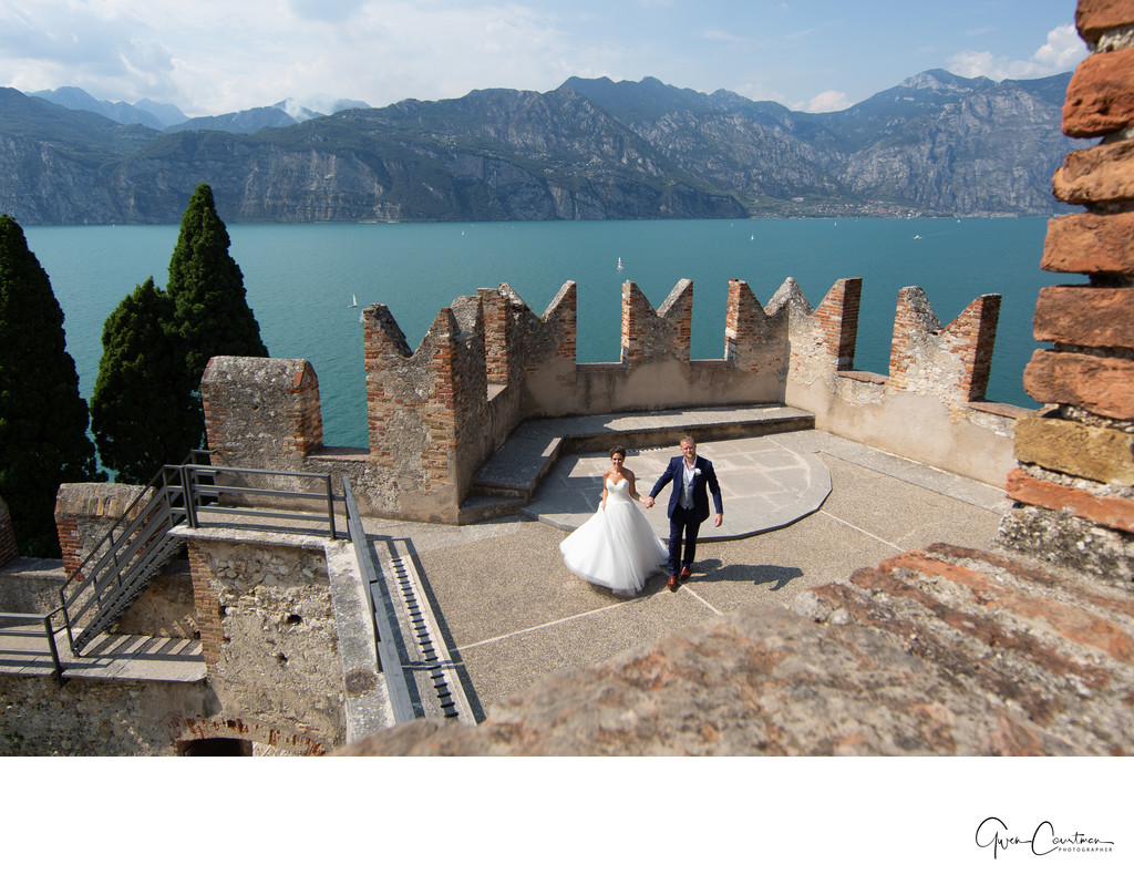 Malcesine Castle dancing terrace, Lake Garda, Italy