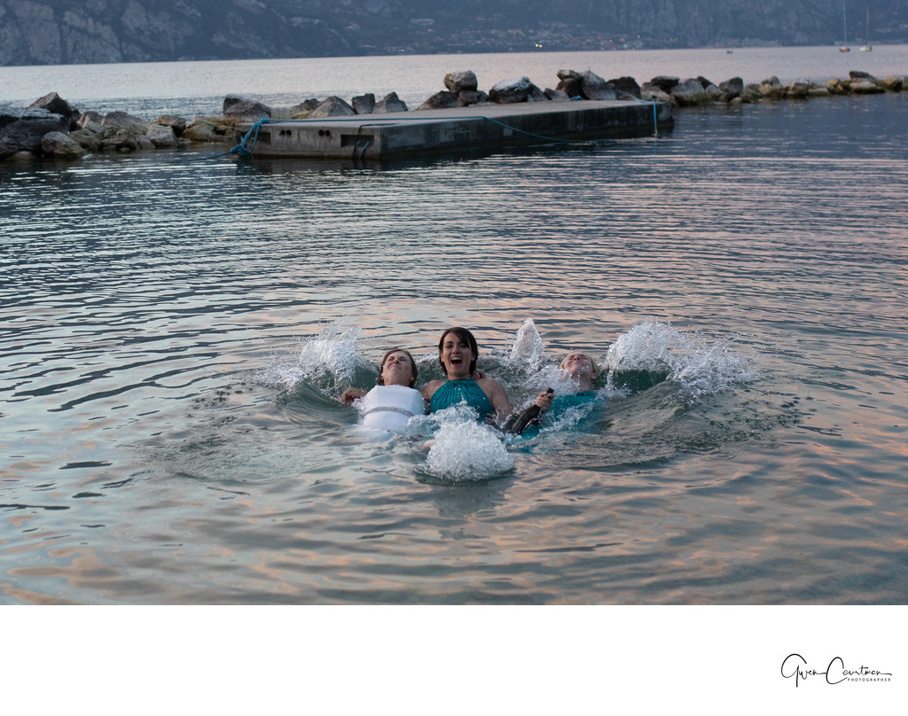 Trashing the Dress with Bridesmaids! Lake Garda , Italy
