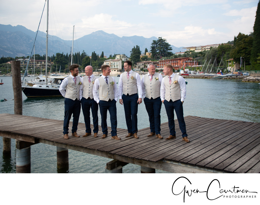 Lake Garda Jetty wedding party.