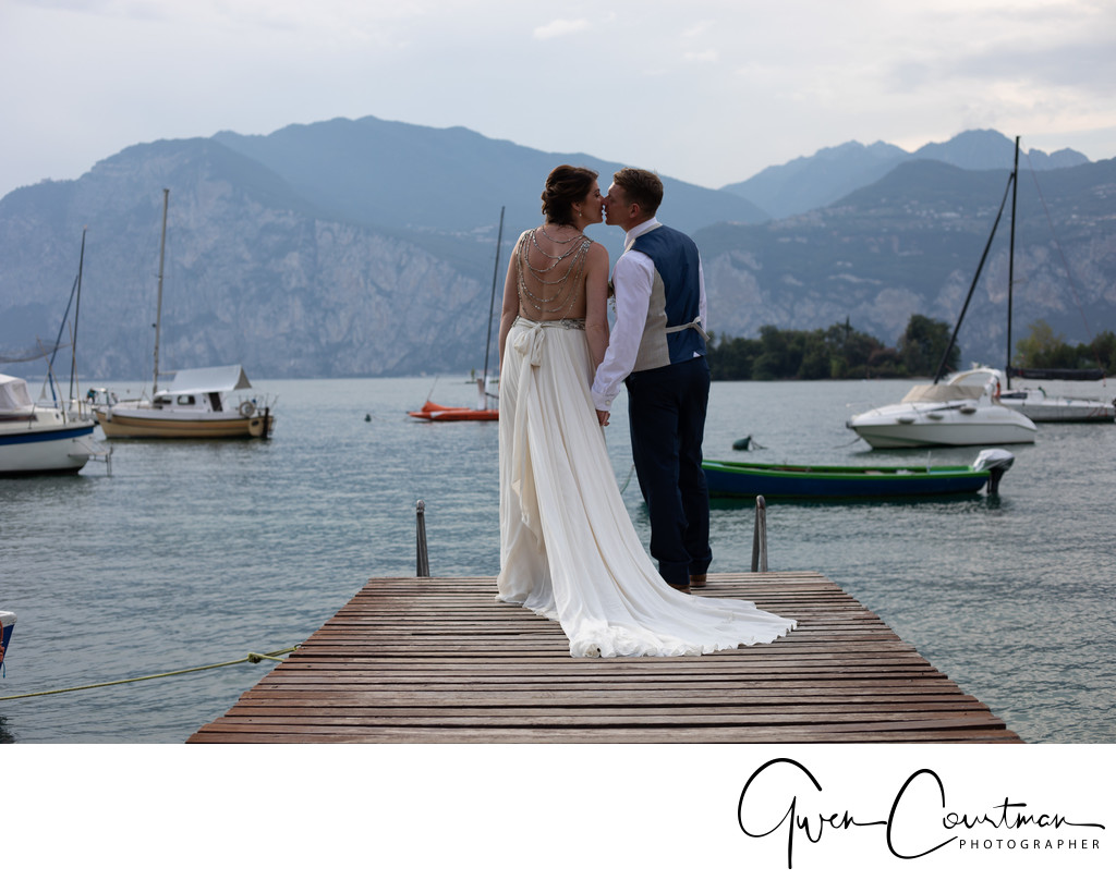 Malcesine Wedding Couple by Lake Garda.