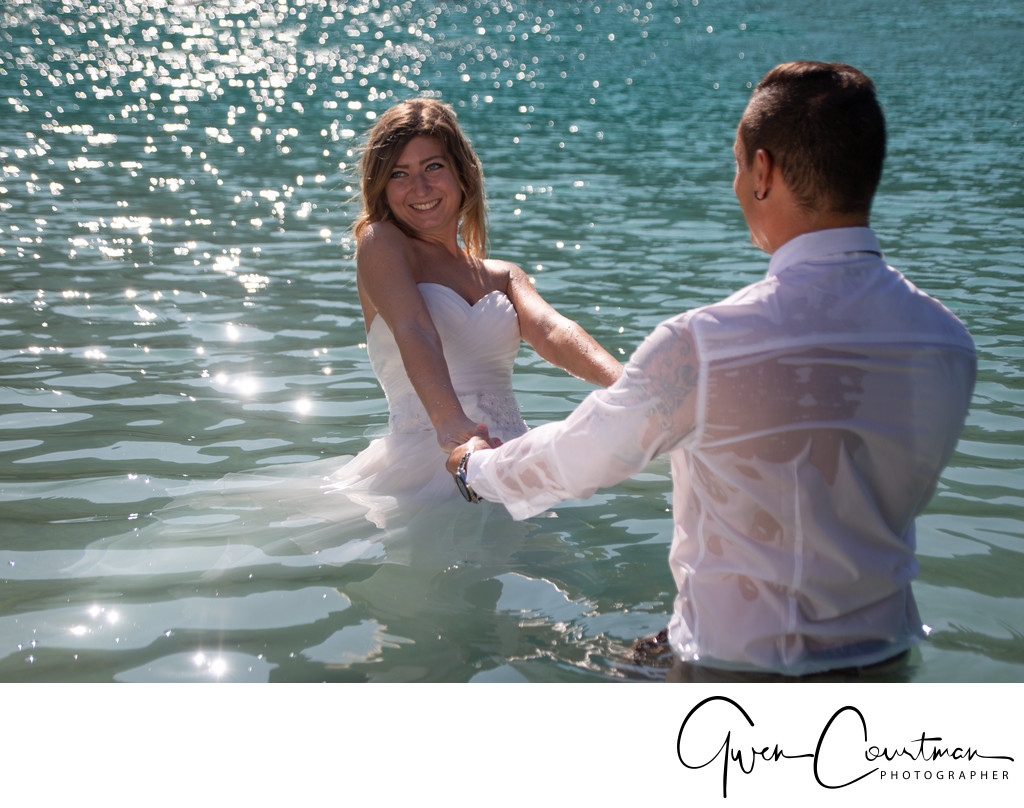 Romantic Drown the Gown Lake Tenno, Italy, Trentino