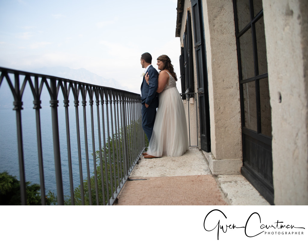 Justin and Kirsten, Balcony, Malcesine , Lake Garda, IT