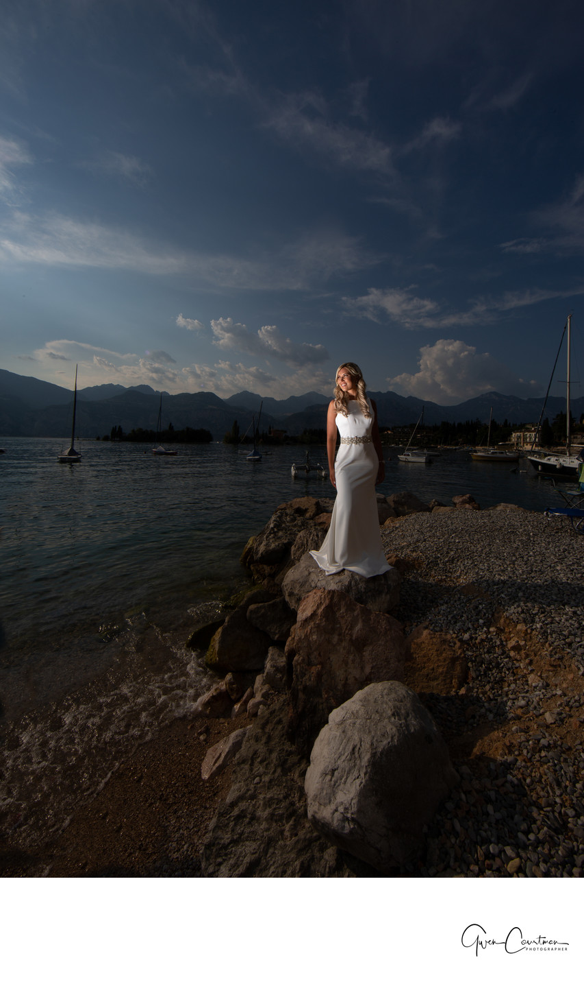 Bridal photo shoot, Malcesine, Lake Garda, Italy