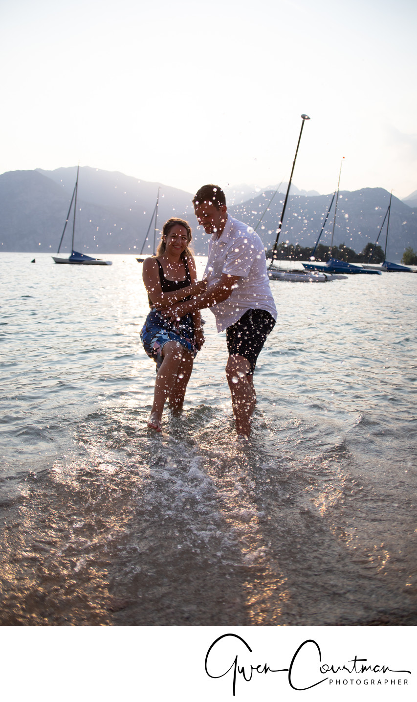 Fun Couples photography on Lake Garda